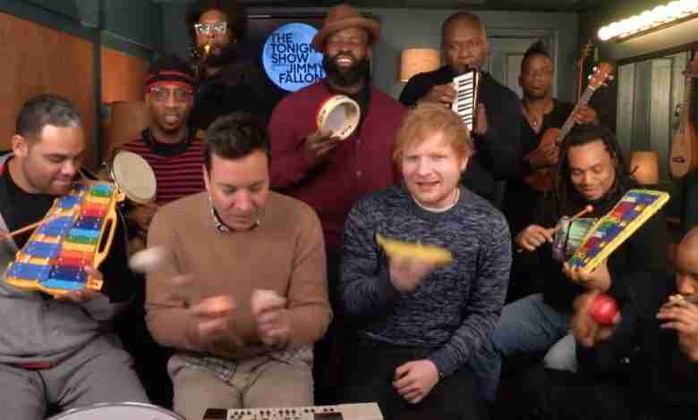 Te gek: Jimmy Fallon, Ed Sheeran en The Roots zingen 'Shape of you'