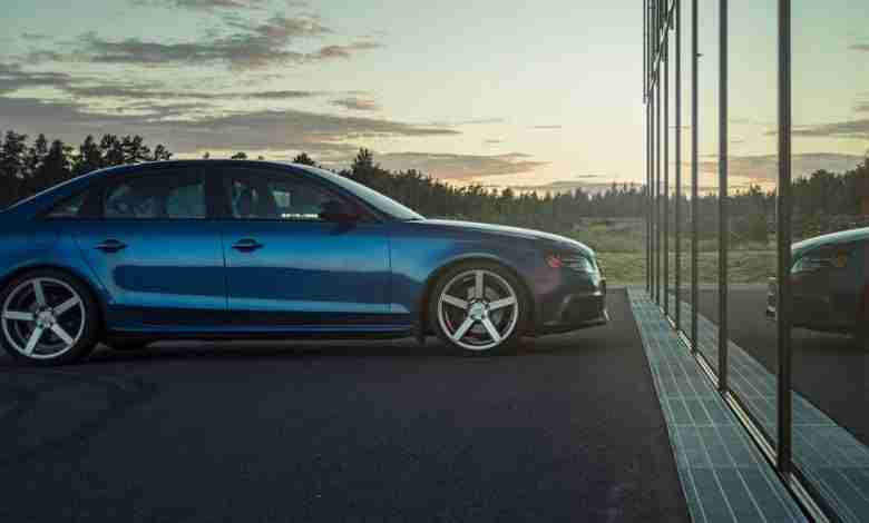Blue Audi A4 Quattro Saloon Scene auto