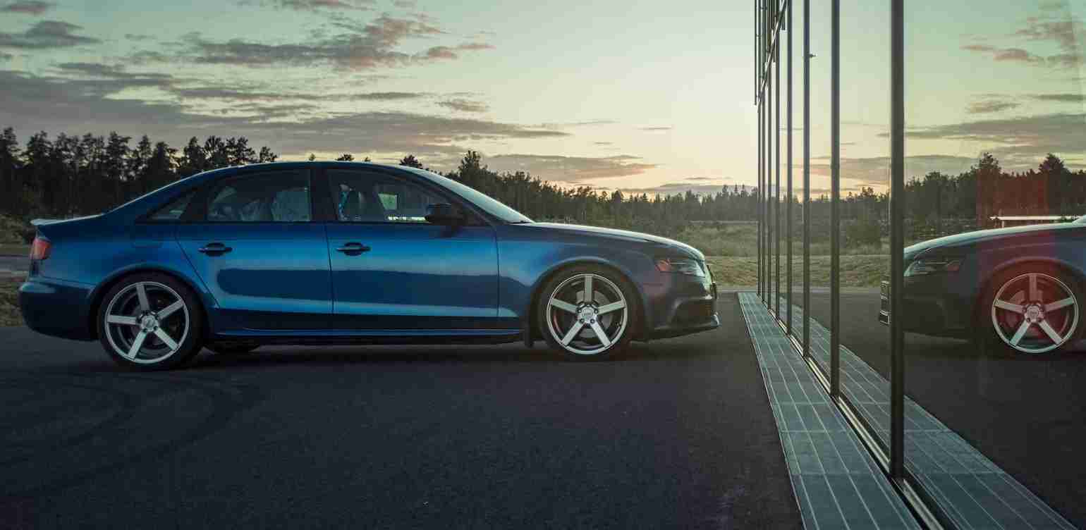 Blue Audi A4 Quattro Saloon Scene auto