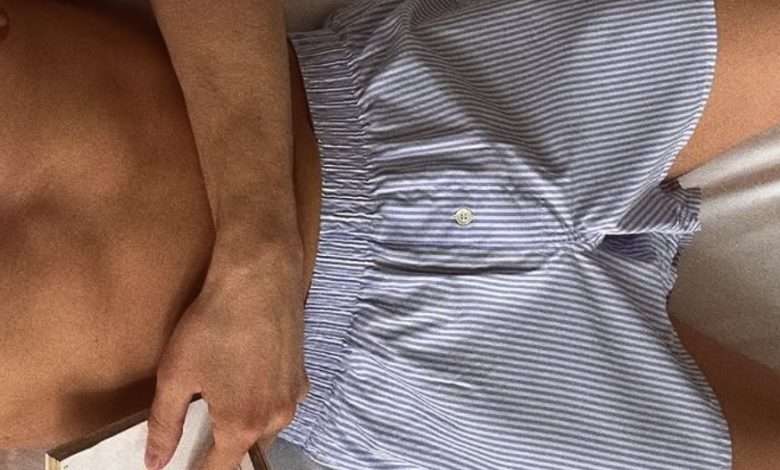 Lichtblauwe Boxershorts Man Lang