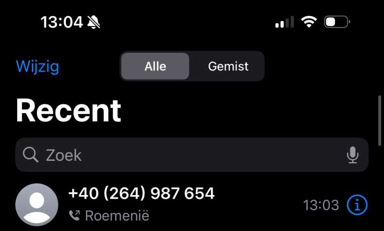 Oproep Gemist 40 Nummer Uit Roemenie