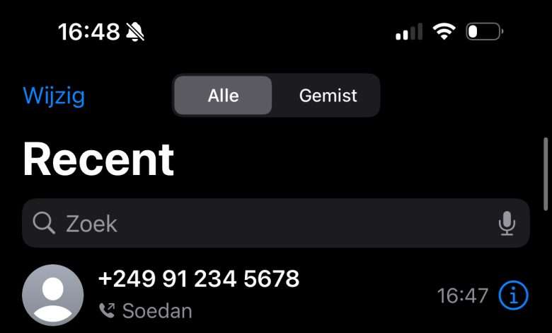 Oproep Gemist Nummer Uit Soedan