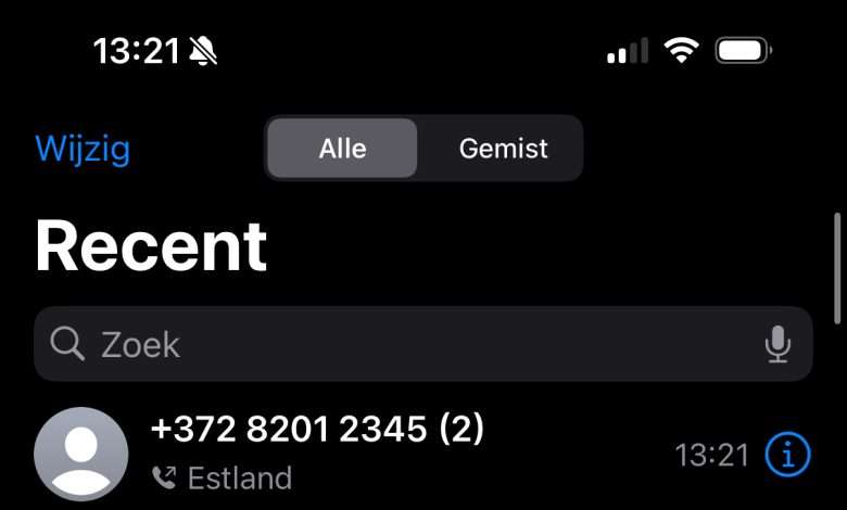 Oproep Gemist Telefoonnummer Estland 372